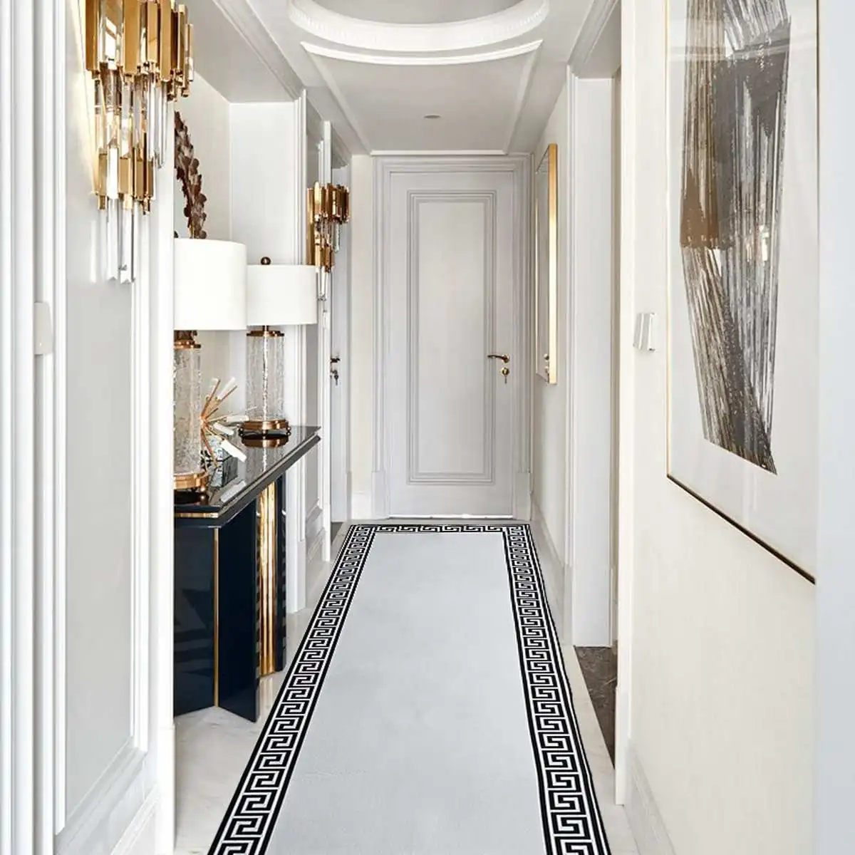 

Modern Geometric Hotel Hallway Carpet Home Corridor Long Rug Soft Stair Carpet Entrance Floor Door Mat Nordic Aisle Runner Rug