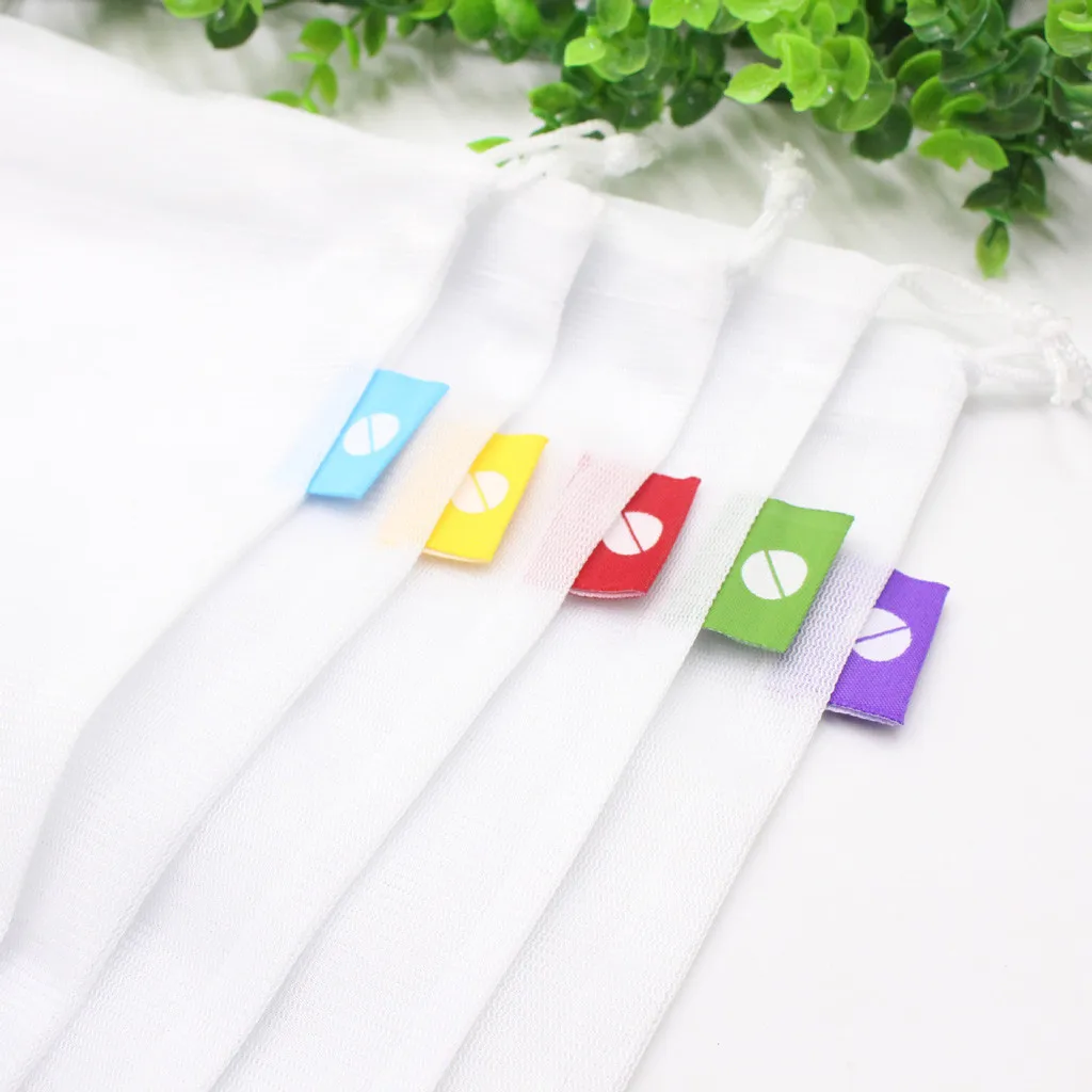 5 шт./компл. белый Многоразовые моющиеся сетчатые мешки для фруктов и овощей