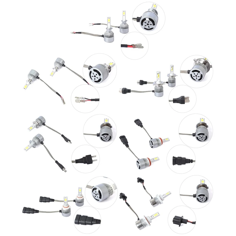 

New 1 Pair Car LED Head Light Headlight Flasher Bulbs Automotive Front Fog Lamp 6000K/8000K H13/H11/9005/H7/H4/H3/H1