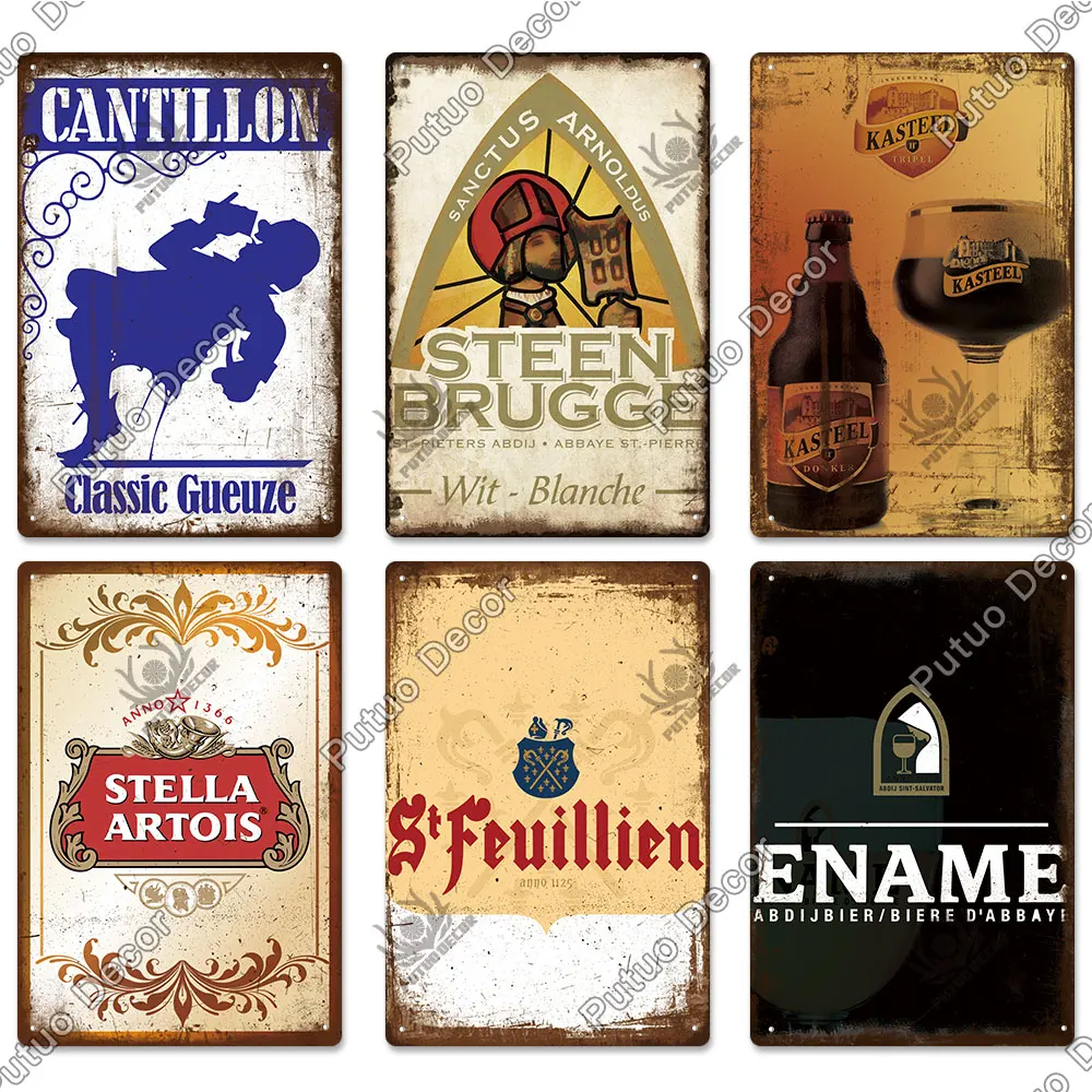

Decor Belgium Beer Brand Vintage Tin Sign Metal Sign Decorative Plaque Wall Decor Pub Bar Man Cave Club Decoration