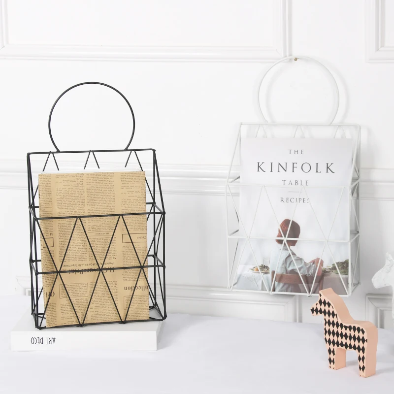 Скандинавская настольная простая металлическая портативная корзина для