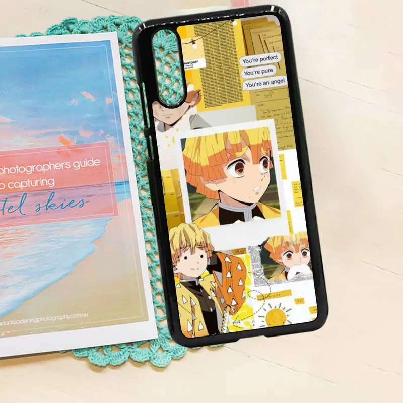 

Anime Zenitsu Demon Slayer Yellow lightning Phone Case PC for iPhone 11 12 pro XS MAX 8 7 6 6S Plus X 5S SE 2020 XR