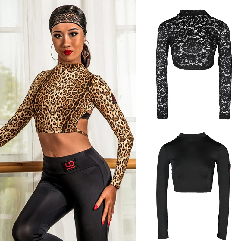 Топ для латиноамериканских танцев взрослых с леопардовым принтом сексуальные