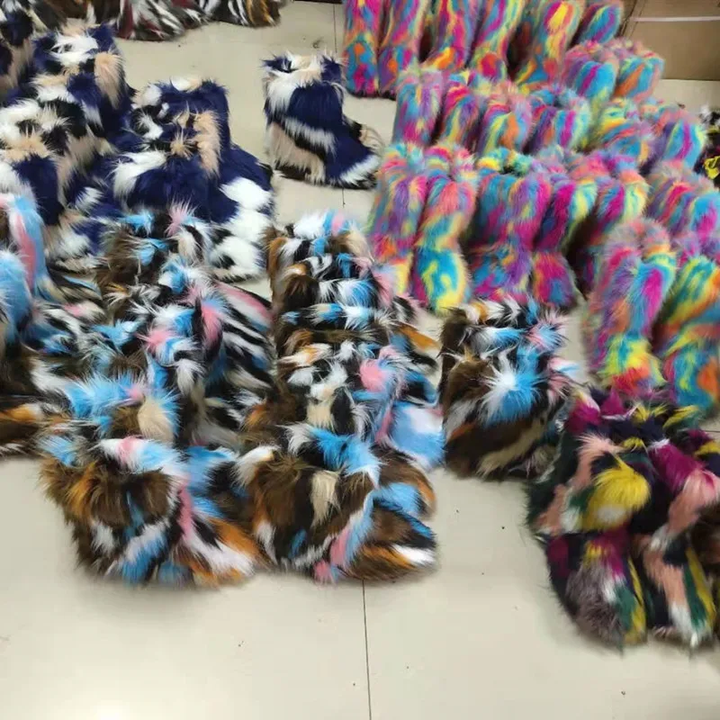 Популярные меховые сапоги зимняя обувь женские зимние с сумкой и повязкой на