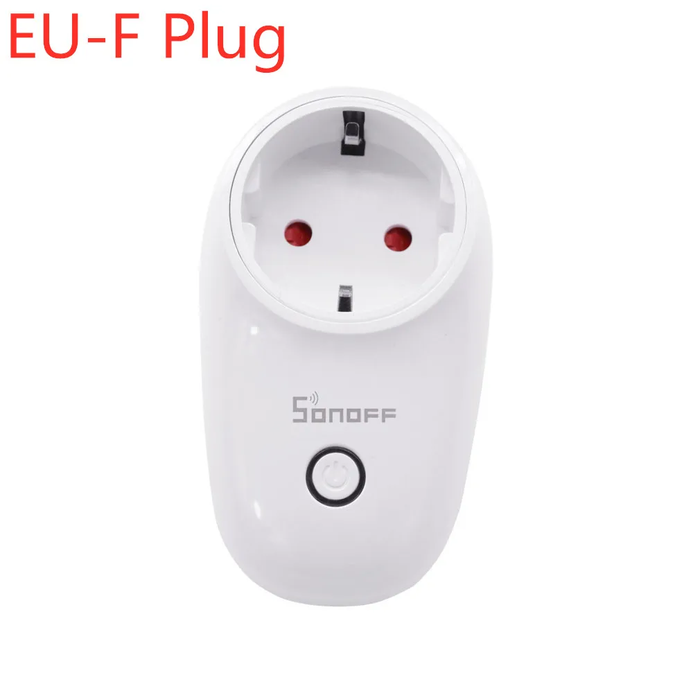 EU-F Plug Sonoff S26 Wi-Fi умная розетка EU/US/UK/CN/AU беспроводной штекер умный дом переключатель розетки работает с Alexa Google Home iftt - Комплект: EU-F Plug