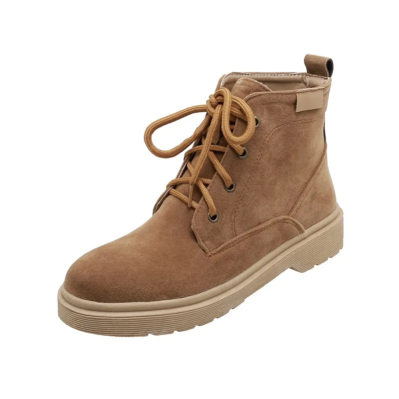 Женские ботинки на низком каблуке водонепроницаемые ботильоны с перекрестными