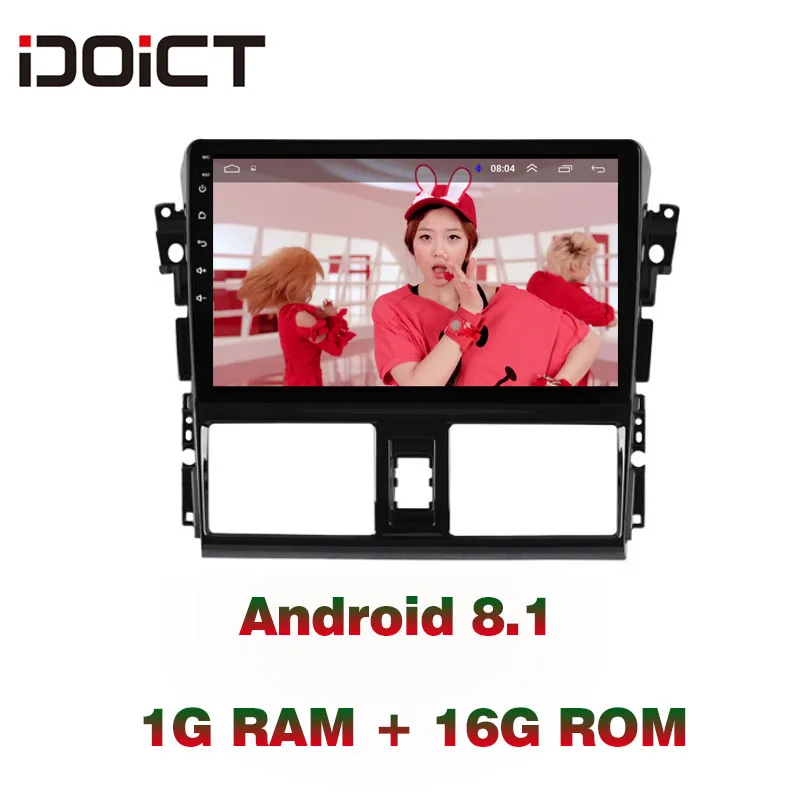 Автомобильный DVD плеер IDOICT Android 9 1 GPS навигация мультимедийный для Toyota Vios Yaris Radio 2014