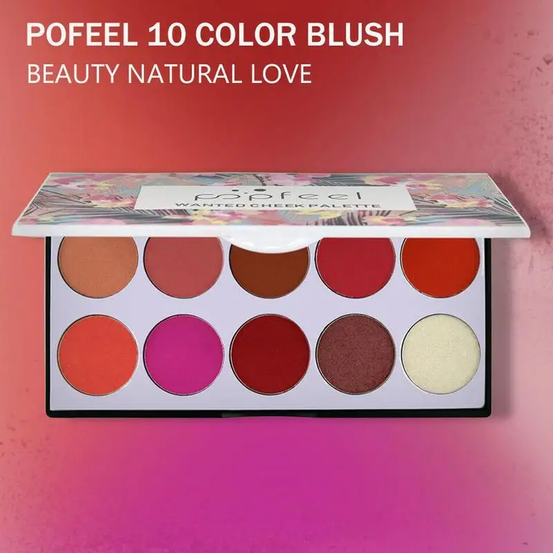 Палитра румян 10 цветов румяна поднос Румяна Осветление макияж естественный