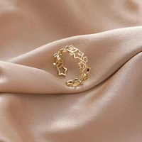 2021 new micro inset retro star ring female pentacle fashion index finger ring ins tide opening adjustable ring female