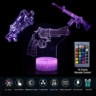 Настольная лампа с 3D иллюзией, ночные огни, винтовка, револьвер, украшение для комнаты, для детей, рождественские подарки, модель оружия
