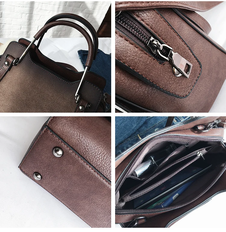 

Quality Matte High PU Leather Vintage Handbags Women's Designer Simple Handbag The Big Women's Large Handbags Shoulder Bags