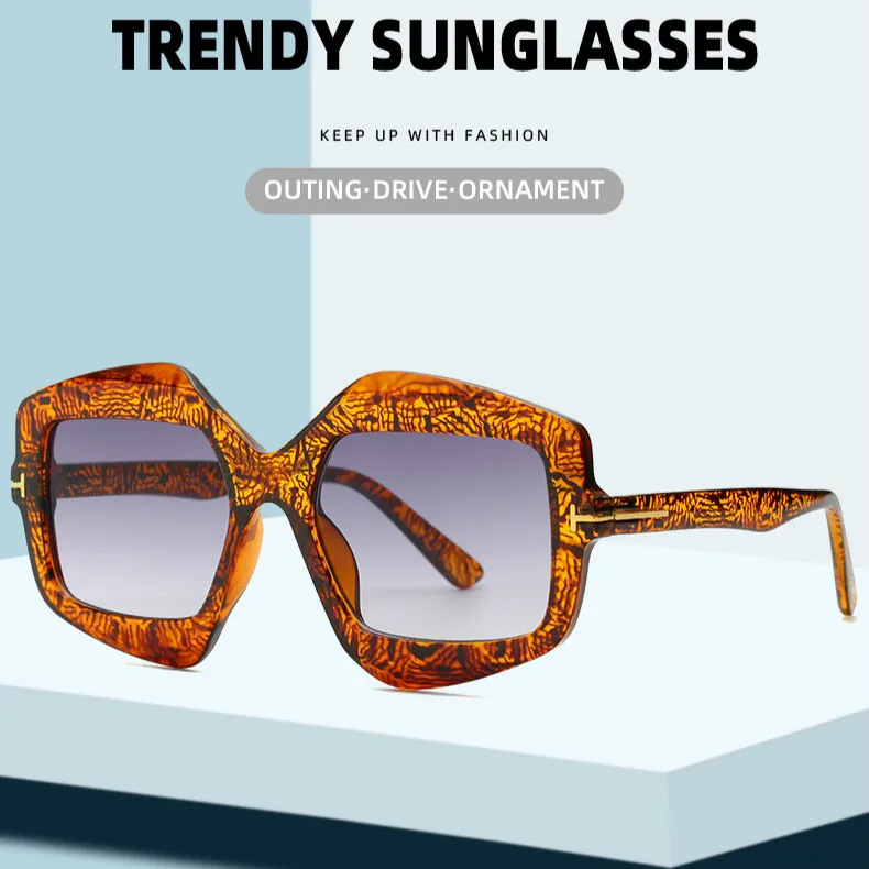 

Fashion Irregular Polygon Sunglasses Women Brand Designer Vintage Jelly Color Eyewear Men Square Sun Glasses Shades