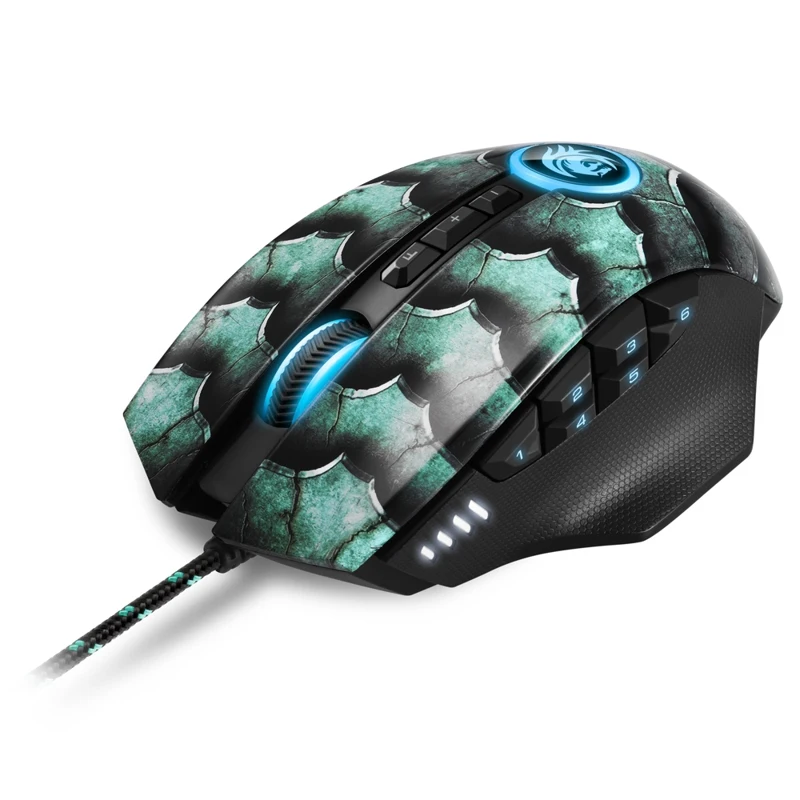 Мышь Sharkoon Drakonia II Green оптическая 15000 dpi USB подсветка RGB цвет: черный/зеленый|Мыши| |