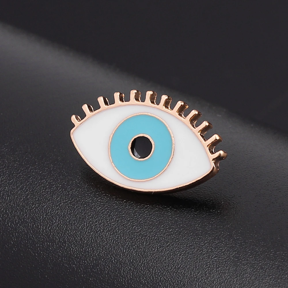 Синяя эмалированная брошь от сглаза джинсовая булавка для лацкана значок