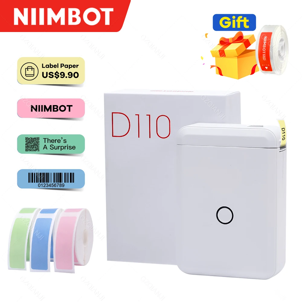 

Niimbot D110 Mini Portable Thermal Label Printer Paper Roll Hangul Bluetooth Label Printer Sticker Pocket Barcode Printer D11 0
