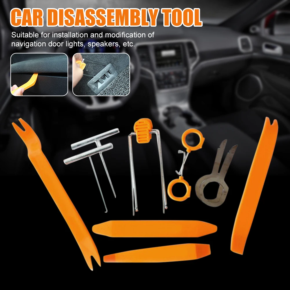 

12pcs Car Disassembly Tool Door Panel Trim Removal Tool Plastic Pry Bar Dashboard Audio Removal Tool Set Fastener Clip Remover