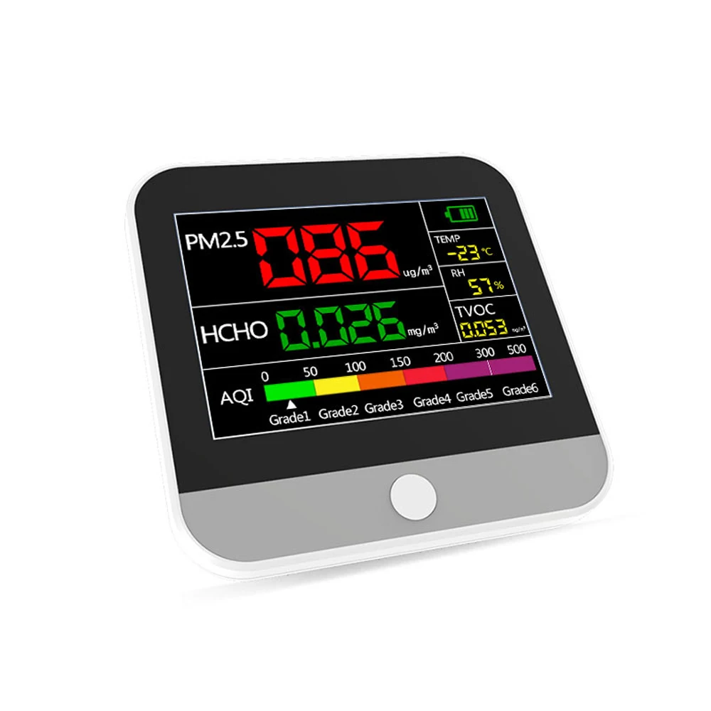 

LCD Digital Display Multifunctional Professional PM2.5 HCHO TVOC AQI Detector Thermometer and Hygrometer Air Quality Analyzer