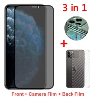 3 in 1 antispy tempered glass for iphone 11 pro max 7 8 plus private screen protector for iphone x xs max xr full cover glass