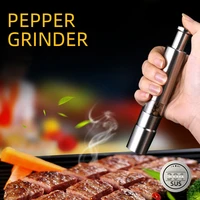 thumb push pepper mill customization portable salt grinder cereals herb pepper spice adjustable kitchen grinding kitchen tools