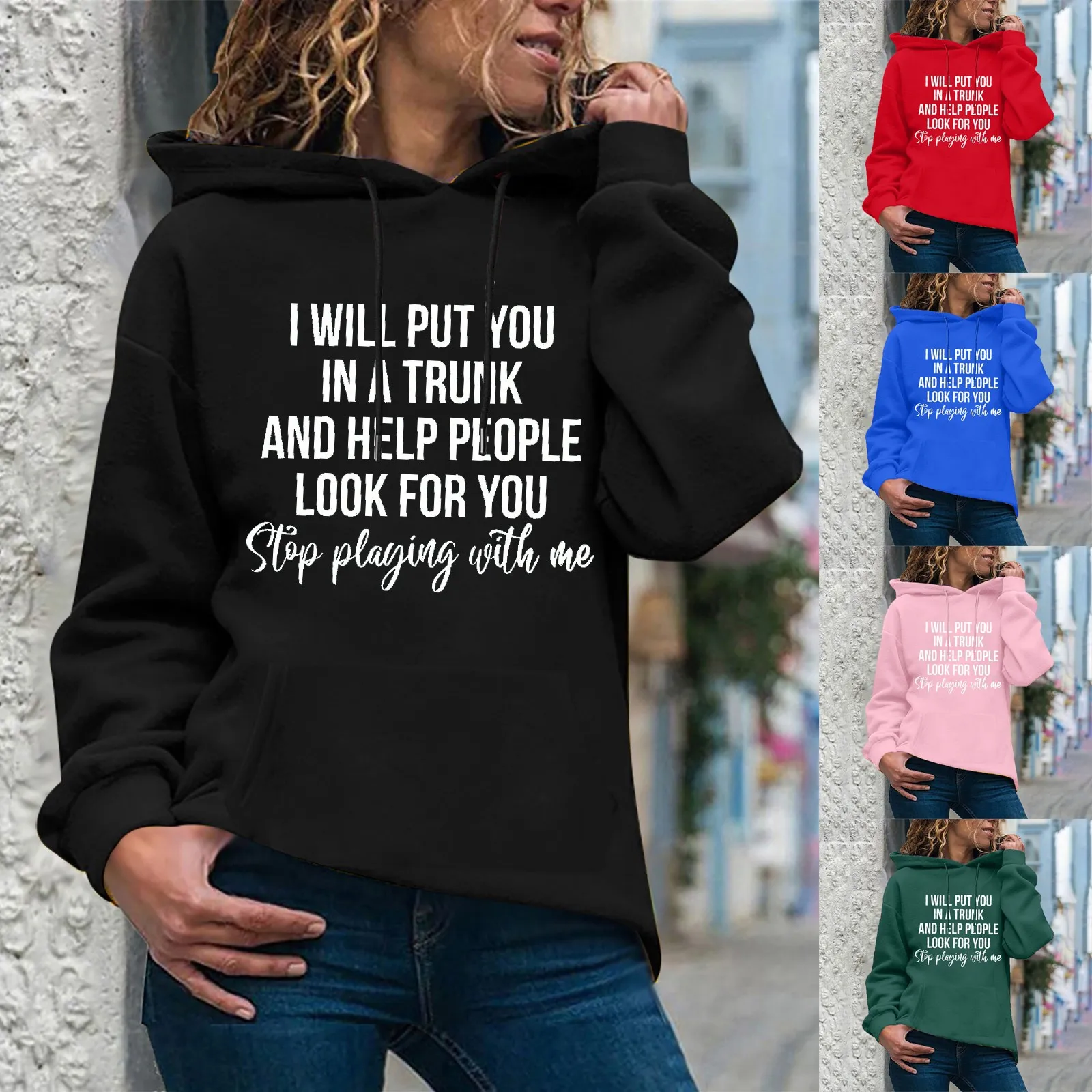 

Толстовка женская с капюшоном, свитшот с забавным принтом, свободный спортивный пуловер с длинным рукавом, модный Повседневный пуловер на о...