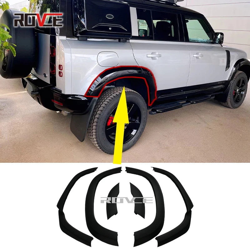 

ROVCE Wheel Eyebrow Protector Sticker Wheel-arch Eyebrow Arch Decorative Scratch Proof Kit For Land Rover Defender 110 2020 2021