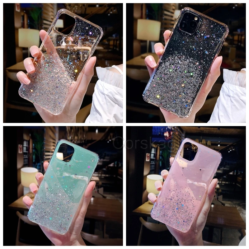 Чехол с блестками для Huawei Y5P Y6P Y6S Y7P Y5 Y6 Prime 2018 Y7 2019 Y9 | Мобильные телефоны и