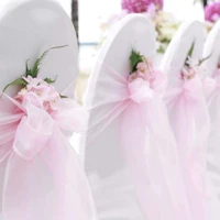 wedding decoration organza chair sashes bow for party christmas halloween hotel chair decoration suppliespack of 50pcs pink