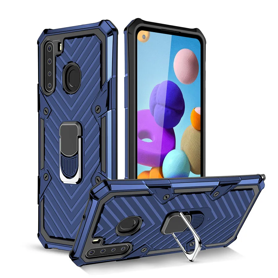 

Lightning Armo New 2 In1 Case For Samsung Galalxy A01 A11 A21 S A12 A31 A32 A41 A42 A51 A71 A91 S20 S21 Ultra With Ring Cover