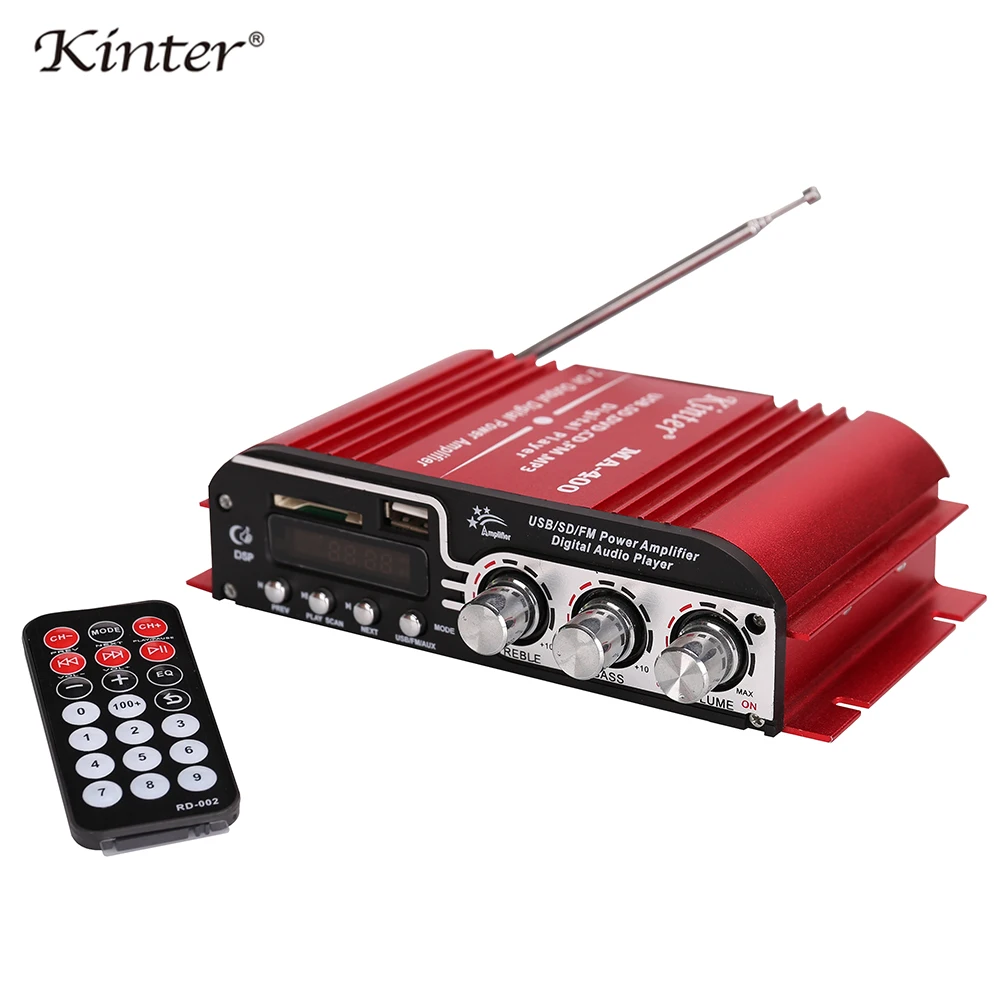 Цифровой Hi Fi Усилитель Kinter MA 400 2.0CH стереозвук 12 В поддержка USB SD AUX вход FM радио для