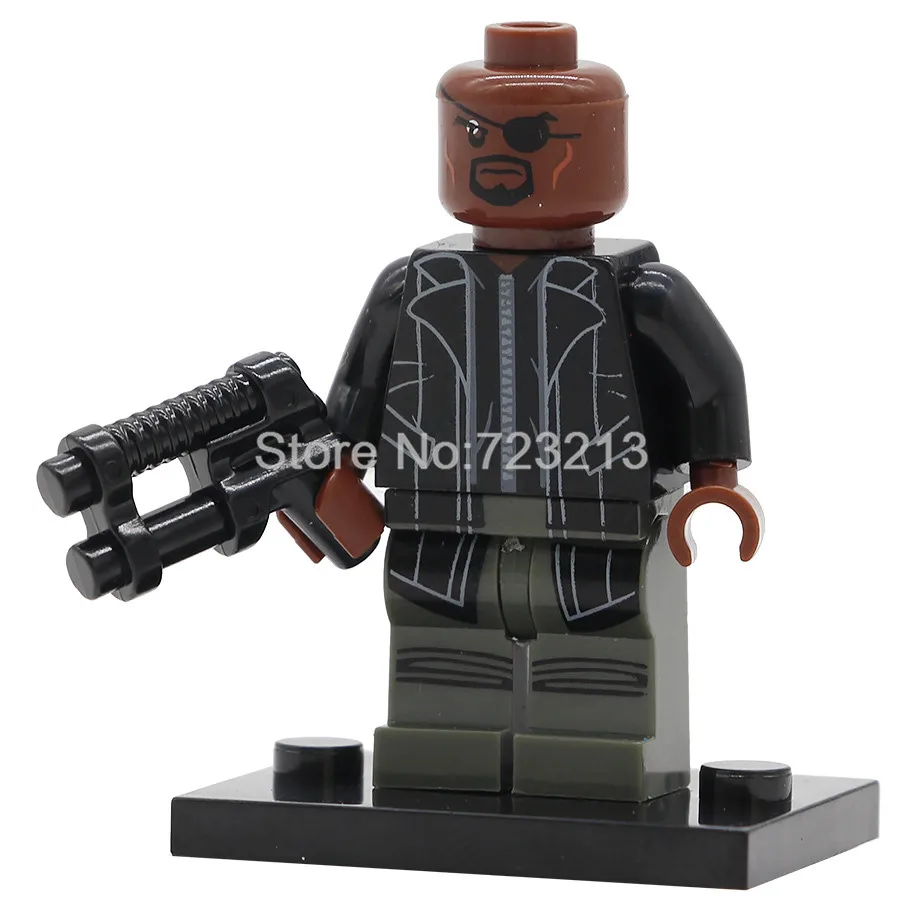Nick Fury Супер герой фигура Мстителей Сокол Вонг бак Зимний Солдат Железный человек военная машина строительные блоки наборы модели кирпичные игрушки X0217 - Цвет: Nick Fury