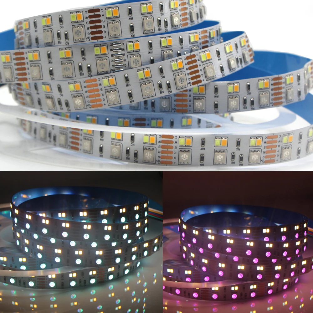 14 мм PCB RGB CCT Светодиодная лента 5050 DC12V гибкий светильник двойной rowRGB + белый теплый