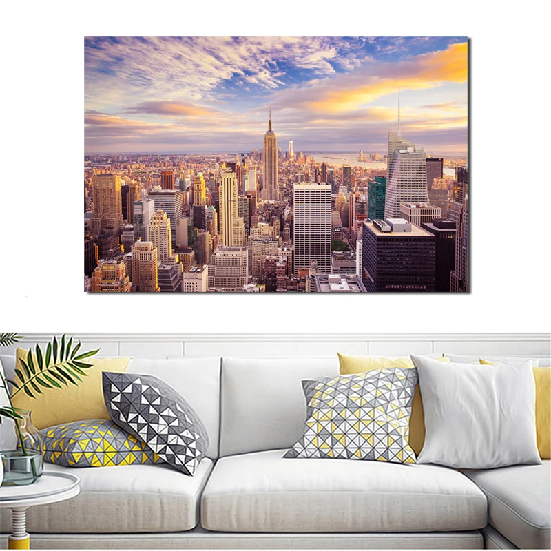 

Bridge Cityscape Night Scene Sunset New York Landscape Art Canvas Poster Painting Wall Picture Print Home Bedroom Decor Artwork