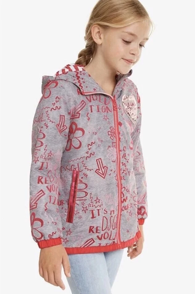 2020 г. DESIGUAL внешняя торговля в Испании однотонная эластичная куртка с капюшоном и
