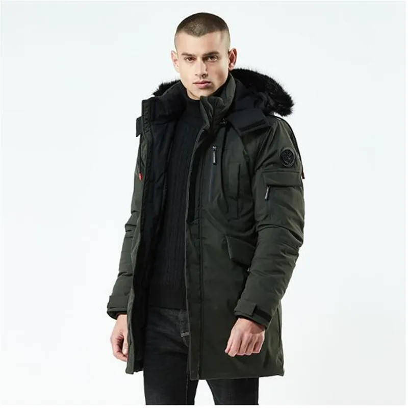 Мужская зимняя хлопковая куртка с капюшоном несколькими карманами | одежда