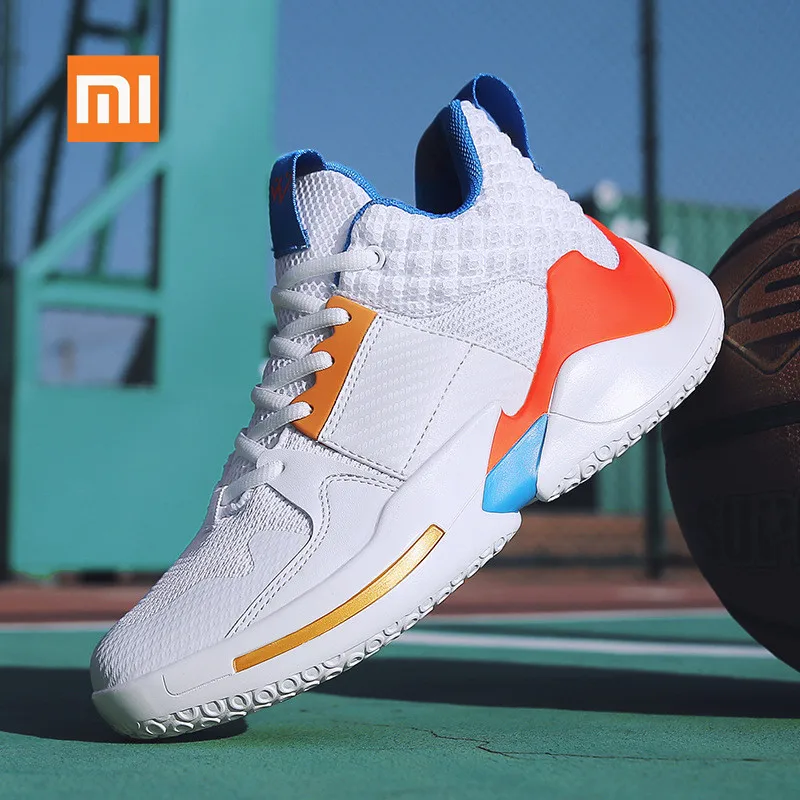 

xiaomi High top mandarin duck shoes basketball men's shoes antiskid shoes versatile shoes student practical basketball shoes