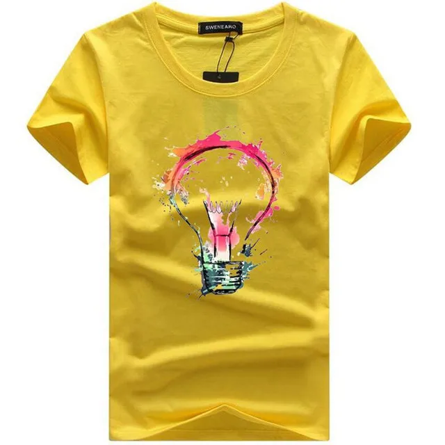

2021 Men's T-shirt Summer Fashion Light Bulb 3D Printing Casual O-neck Short Sleeve Brand Cotton Funny Top T-shirt