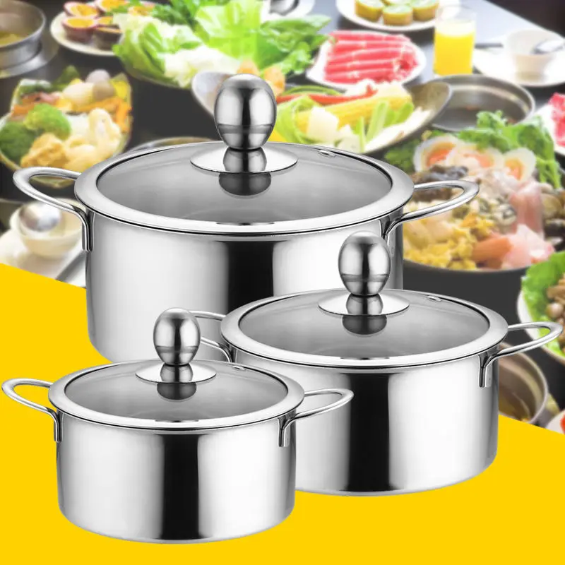 Soup Pot Milk Stainless Steel Snow Pan Right Angle Shabu-shabu Non-stick Cooker Porridge Induction Instant | Дом и сад