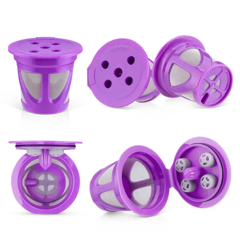 

1/6pcs Purple Coffee Capsule Filter Cup Compatible With 2.0 Multiple Cycles Coffee Capsule Cup Filter Home Kitchen Coffeeware