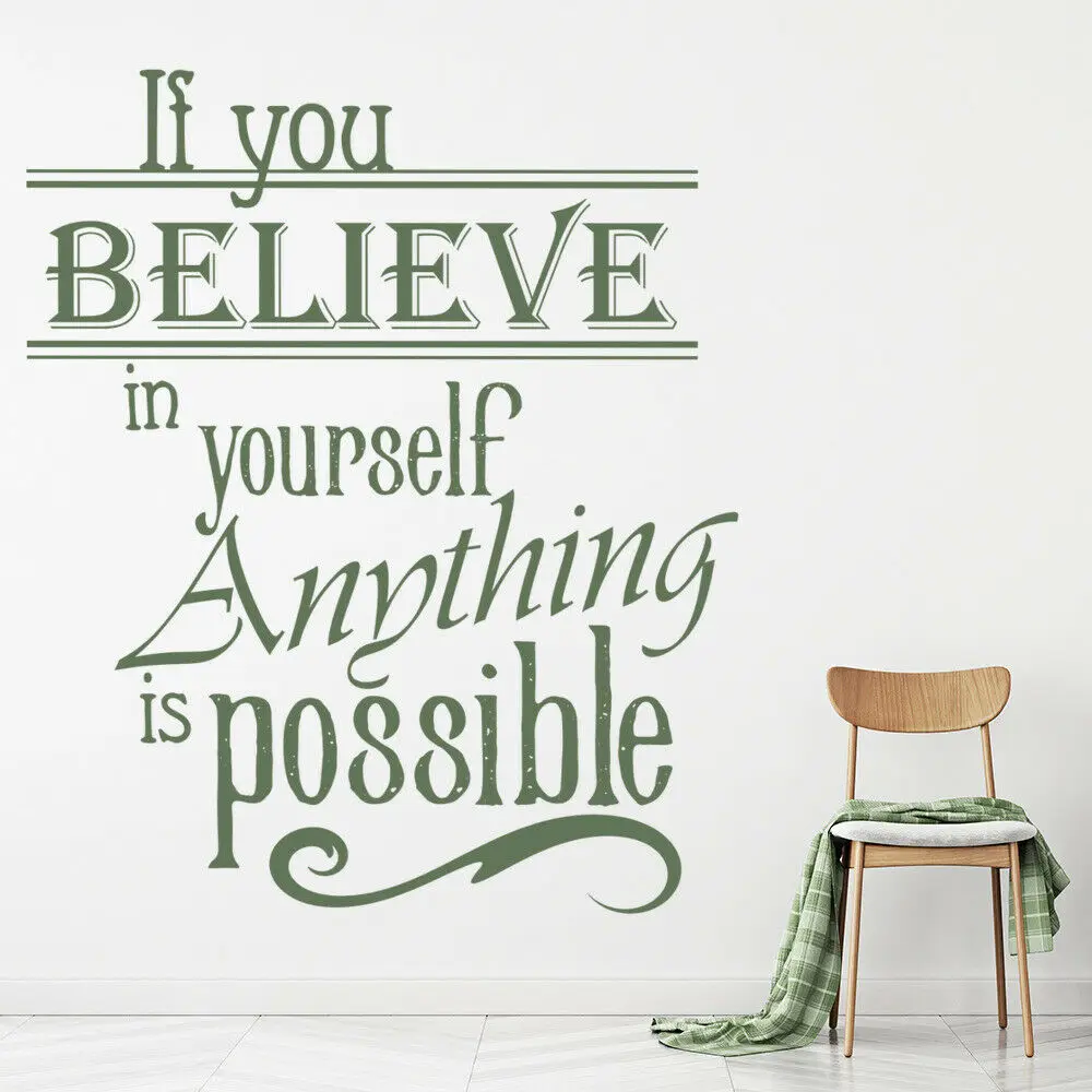 Виниловые наклейки на окна с надписью Life Наклейка стену цитатами Believe In Yourself