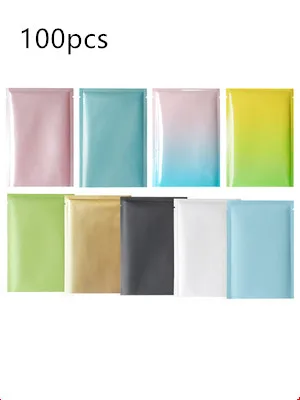 

12*18cm Color Mini Ziplock Baggie Aluminized Recyclable Bags Mini Plastic Bags Pink Zip lock Jewelry Storage Bag With Zipper