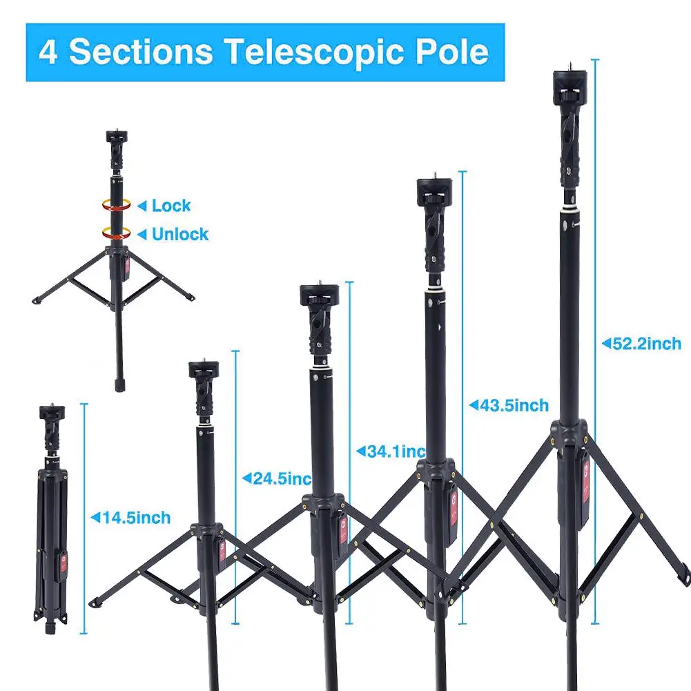 

Selfie Stick Tripod Extendable Phone Camera Bluetooth Tripod For Live Videos
