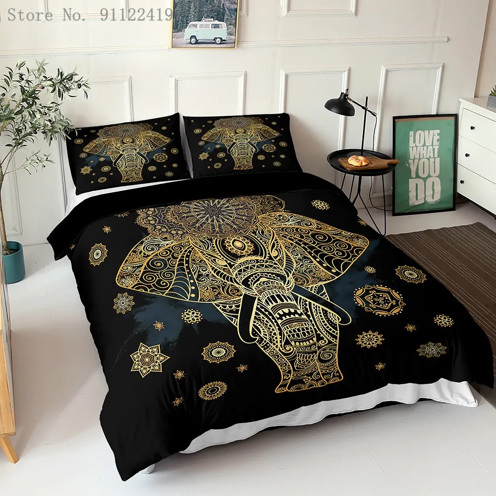 

С изображением животных в стиле «Бохо Queen Постельное белье в богемном стиле слон постельное белье для взрослых детей Мандала постельное бел...