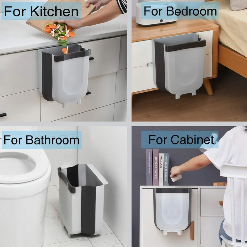 6 л складной мусорный контейнер подвесное мусорное ведро для дверей кухонного