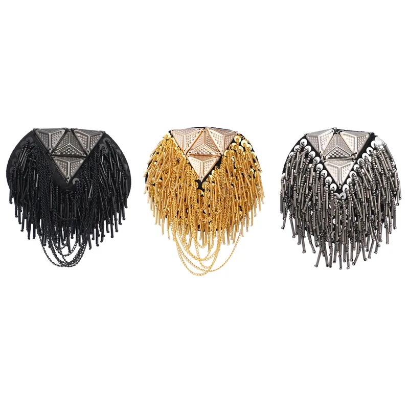 Эполета ручной работы ювелирные изделия кисточка большая брошь на плечо эполет с