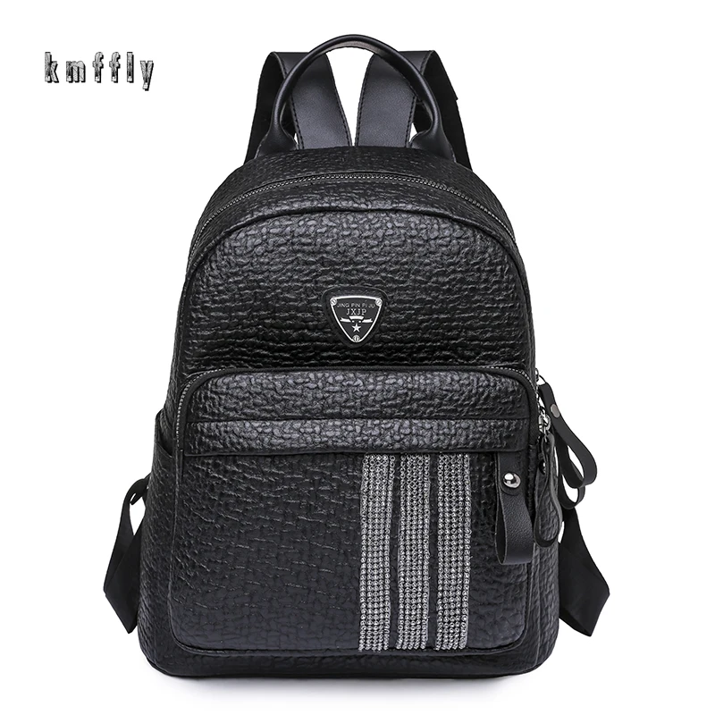 

The New Fashion Diamond Brand Women Backpack High Quality School Bags For Girl PU Leather Female Waterproof Backpack