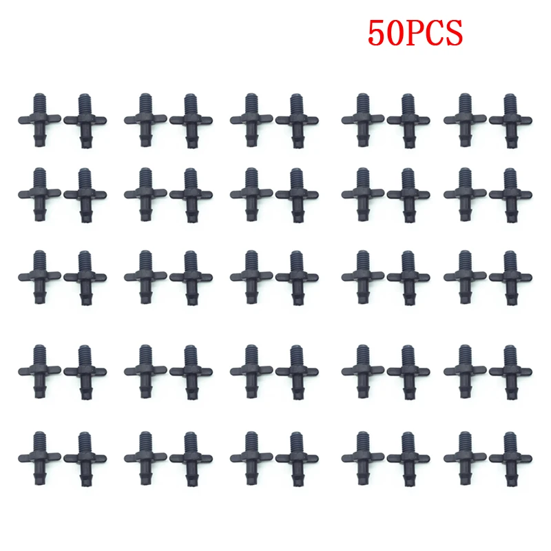 

50pcs set Double Ways Barbed Joiner diameter of screw thread for 4/7 hose Micro Drip Irrigation Connector System Garden