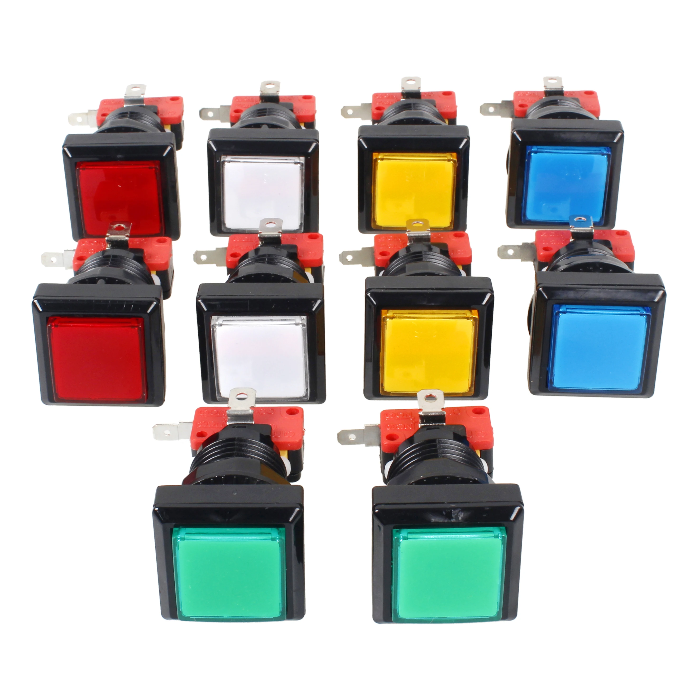 10x аркадная квадратная форма светодиодный кнопочный с подсветкой