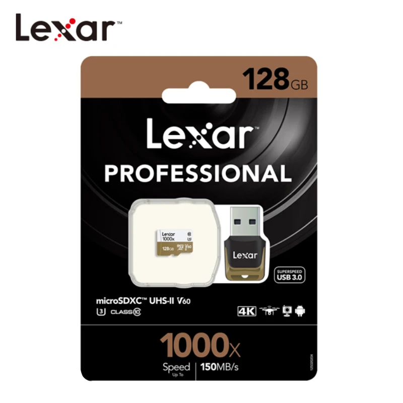 Lexar карта памяти 1000X 32 Гб 64 256 ГБ 150M U3 4K Micro sd 128 высокоскоростная флеш-карта microsd TF