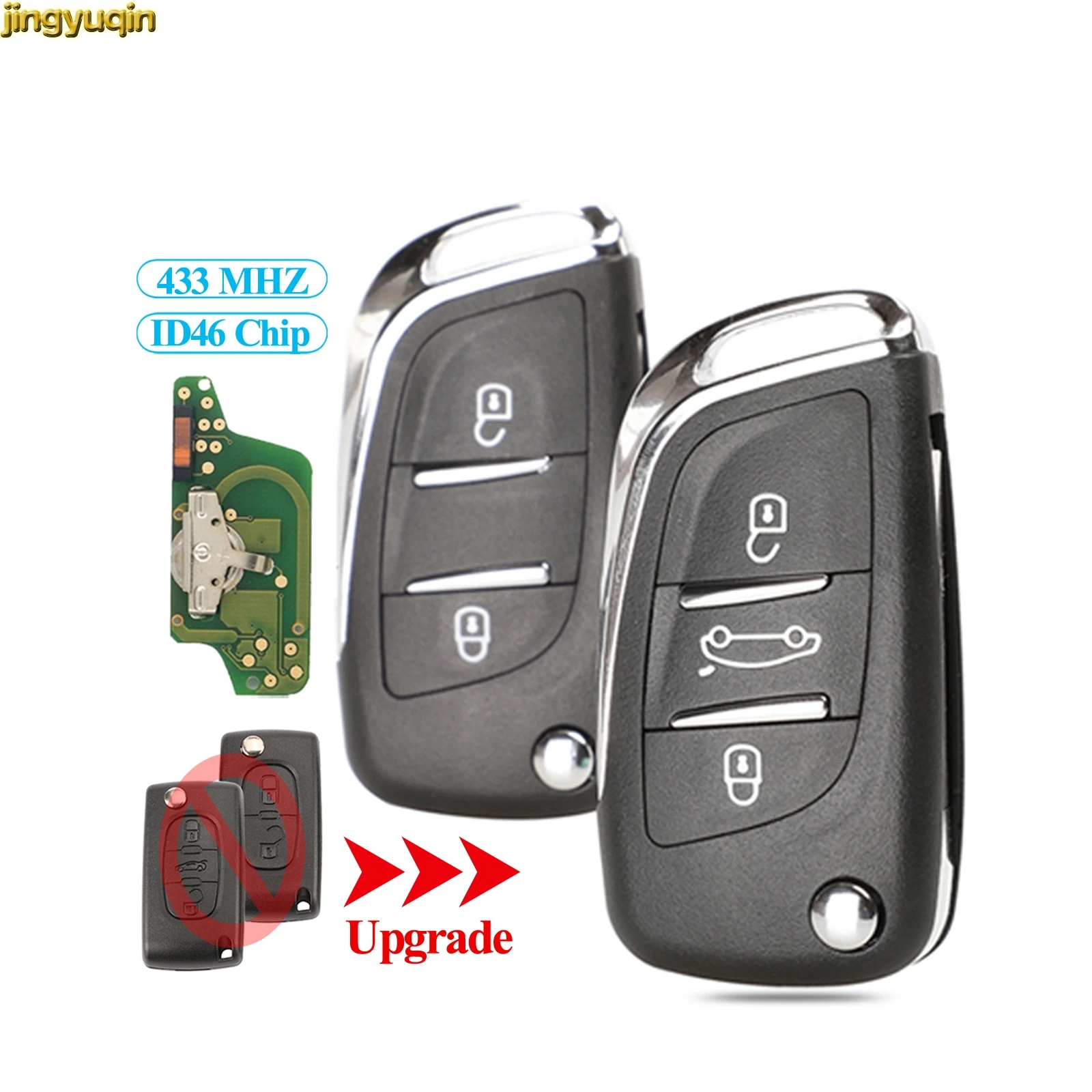 Jingyuqin дистанционный ключ для автомобиля 433 МГц ID46 CE0523 peugeot Partner Citroen C2 C3 C4 C5 C6 C8 Berlingo