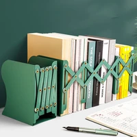 creative metal retractable bookshelf desk student book holder folding bookends storage office school supplies book organizer